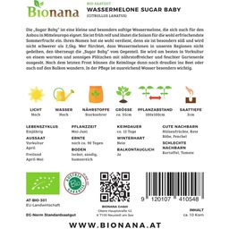 Bionana Arbuz „Sugar Baby” bio - 1 opak.