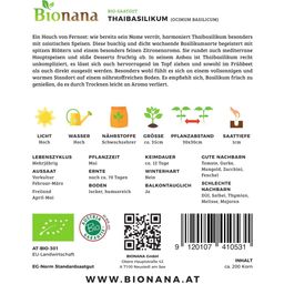 Bionana Organic Thai Basil - 1 Pkg