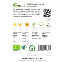 Bionana Organic Bambino Sunflower - 1 Pkg