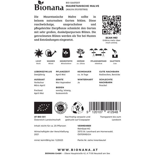 Bionana Biologisch Groot Kaasjeskruid - 1 Verpakking