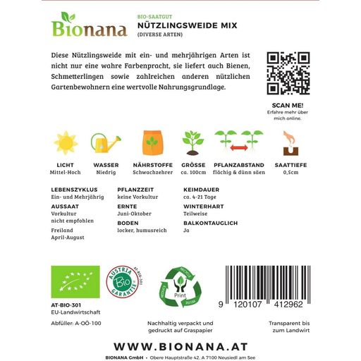 Bionana Organic Pollinator Meadow Mix - 1 Pkg