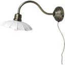 Strömshaga Gustav Wall Lamp - white / antique brass