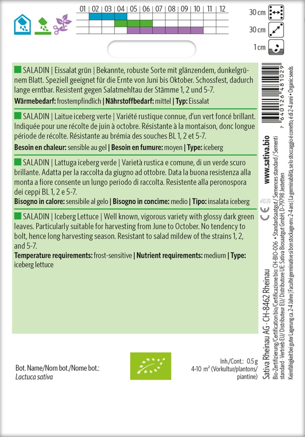 Sativa Laitue Iceberg Verte Bio 