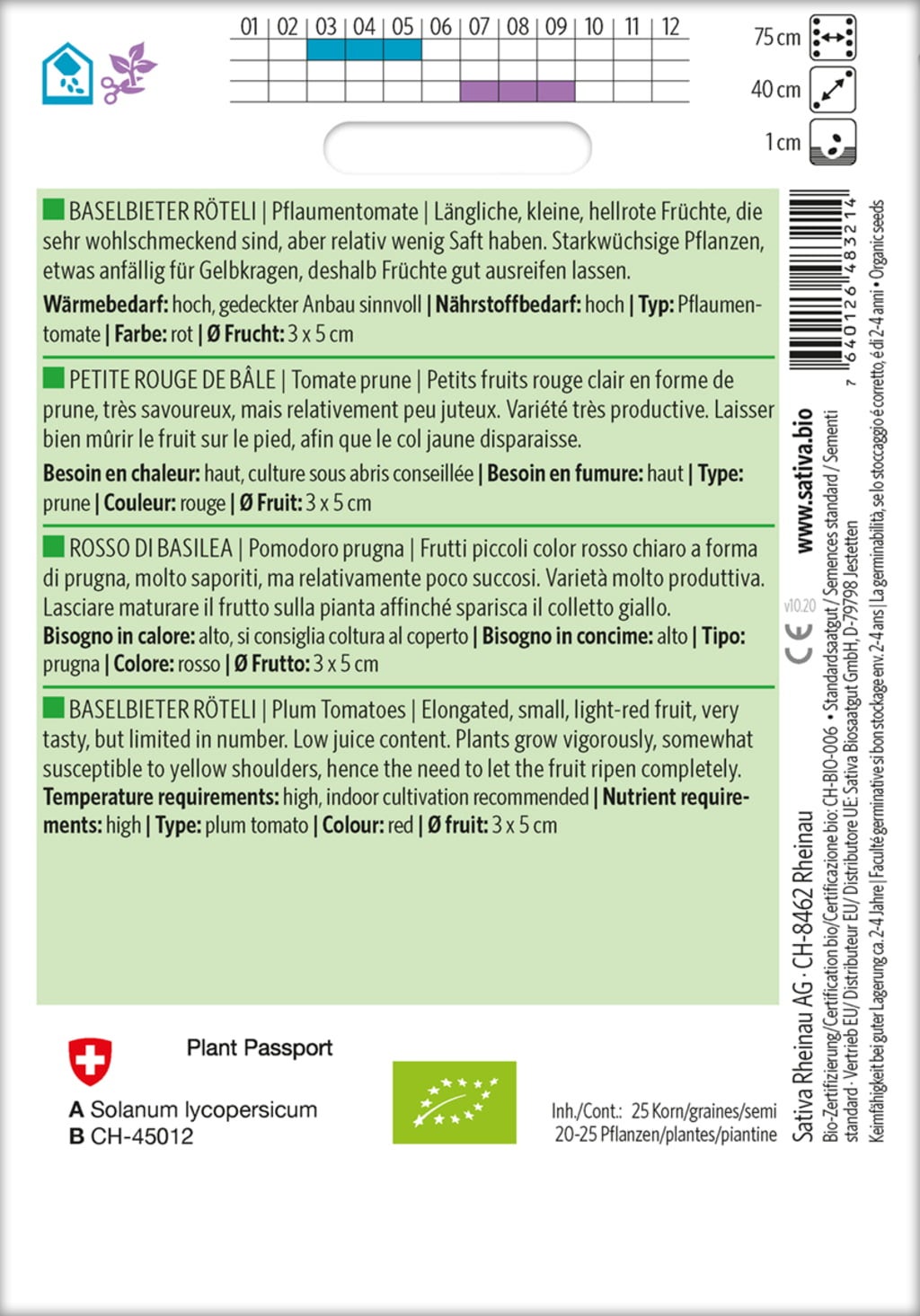 Sativa Tomate Prune Bio 