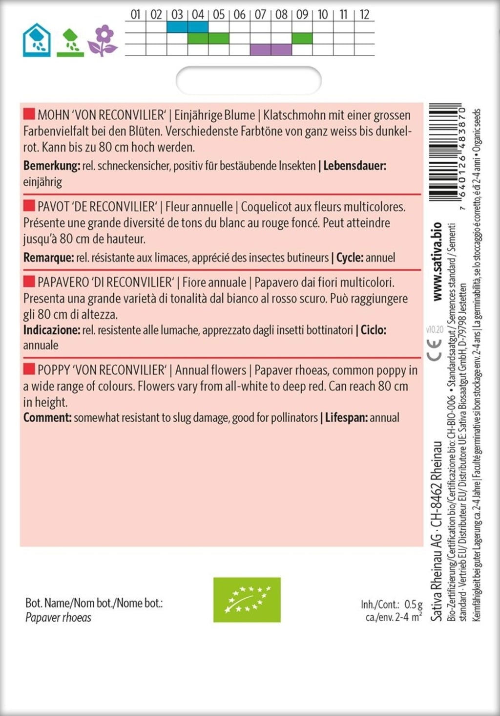 Sativa Pavot de Reconvilier Bio - 1 sachet