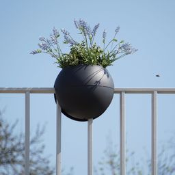 rephorm 'Bloomball' Balcony Railing Planter - graphite (anthracite)