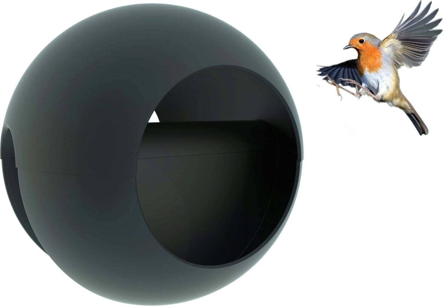 rephorm 'Birdball' Bird Feeder for Railings - graphite (anthracite)