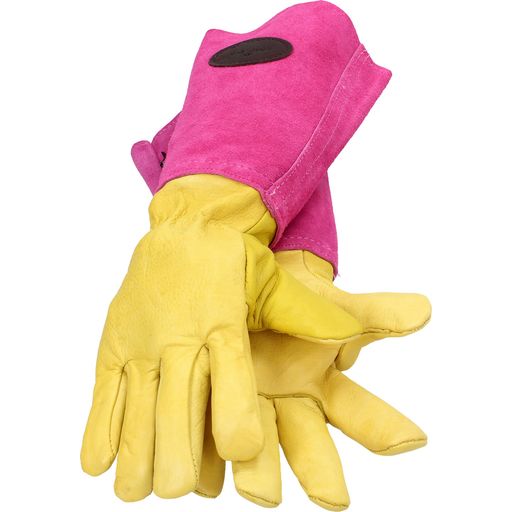 Bradleys Vrtne rokavice z usnjenimi rokavi - roza