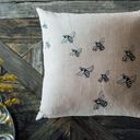 Helen Round Linen Cushion - Bee Design - With linen back