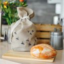 Helen Round Linen Bread Bag - Bee Design - 1 item