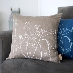 Helen Round Linen Cushion Cover - Hedgerow Design