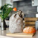 Helen Round Linen Bread Bag - Garden Design