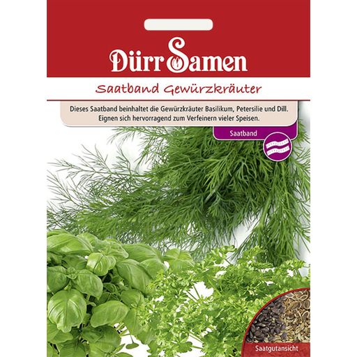 Dürr Samen Herb (Basil, Dill, Parsley) Seed Band - 1 Pkg