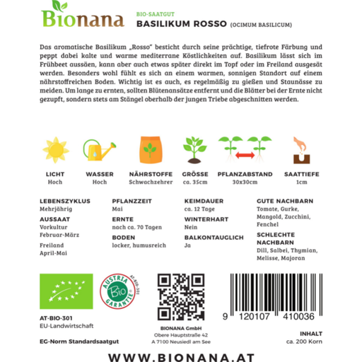 Bionana Organic Basil 