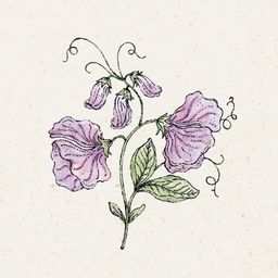 Lathyrus Odortatus "Elegance Lavender" - Sweet Peas