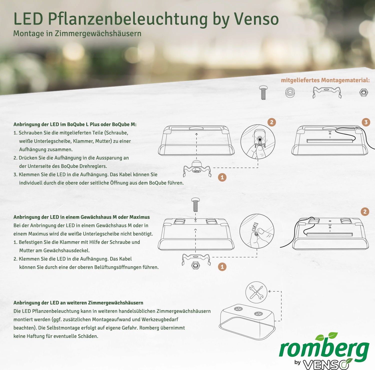 Mini-Serre & Jardinière BoQube L PLUS LED | Anthracite-Vert clair - 1 pcs