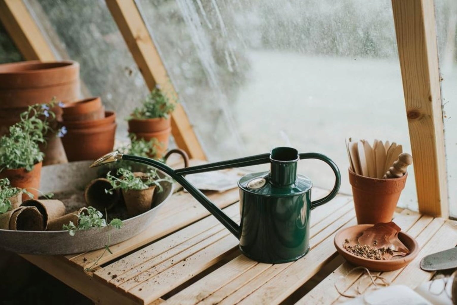 HAWS Classic Indoor Watering Can - 1 L - Green