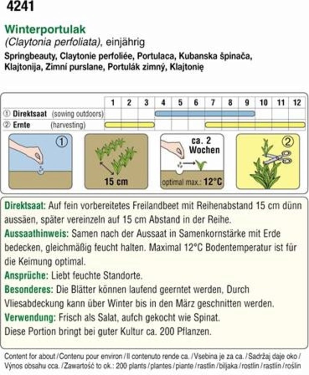 AUSTROSAAT Winter Purslane - 1 Pkg