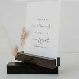 Heart Card and Dried Flower Stand, Set of 2 - Black