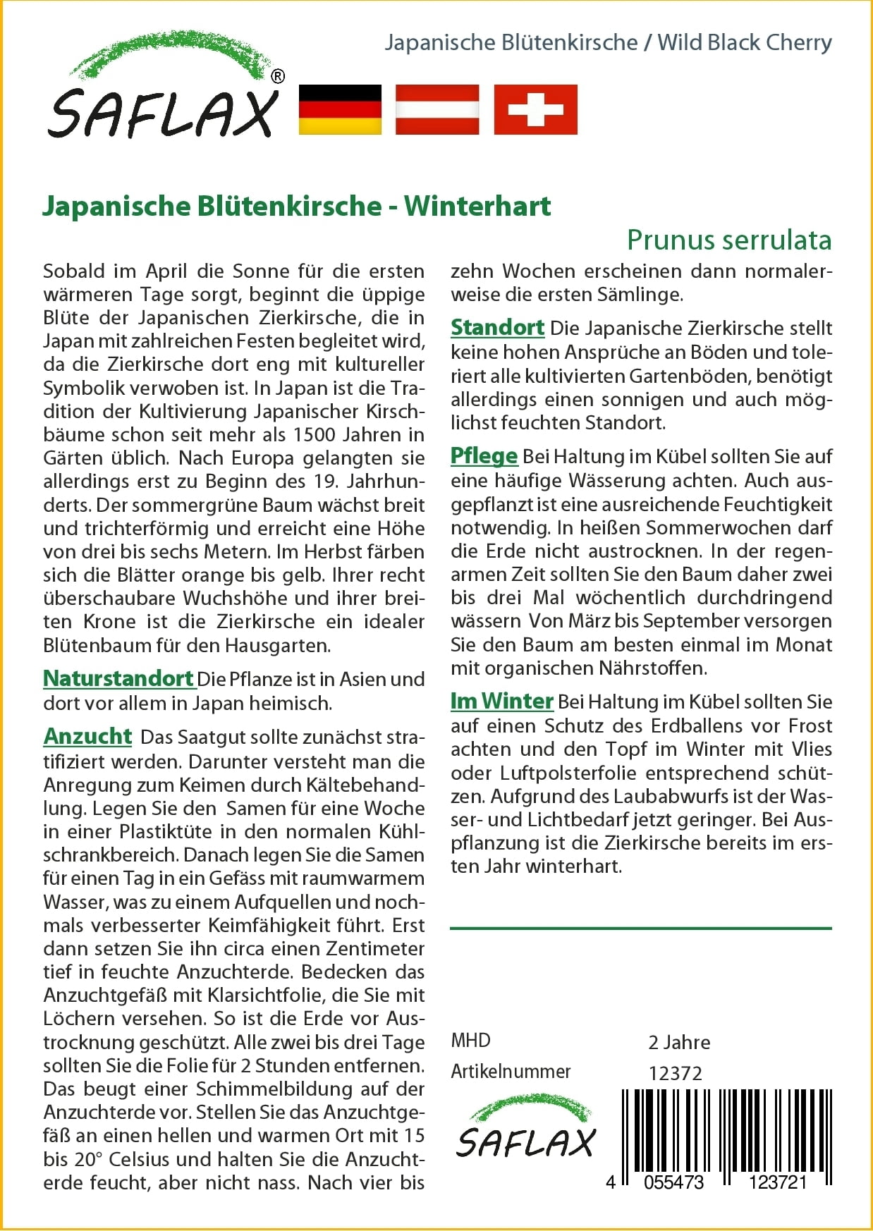 Saflax Japanische Blütenkirsche - 1 Pkg