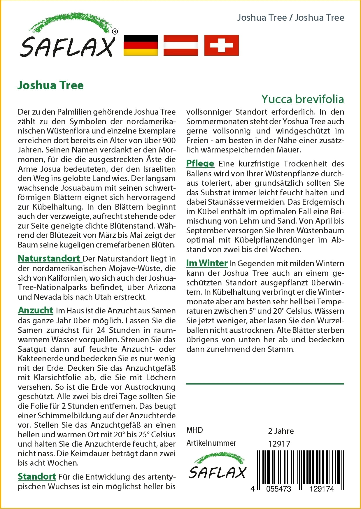 Saflax Joshua Tree - 1 Pkg