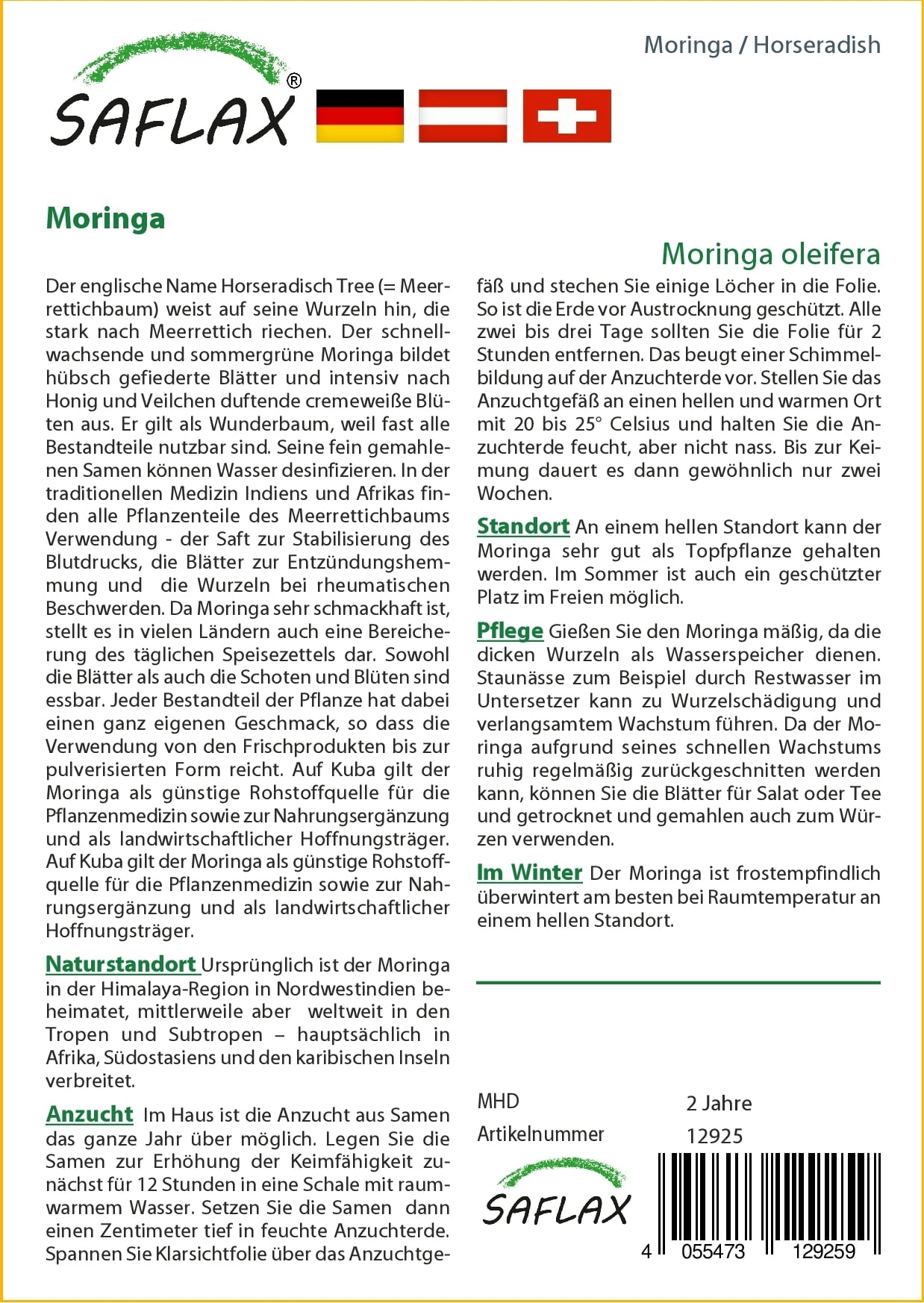 Saflax Moringa - 1 sachet