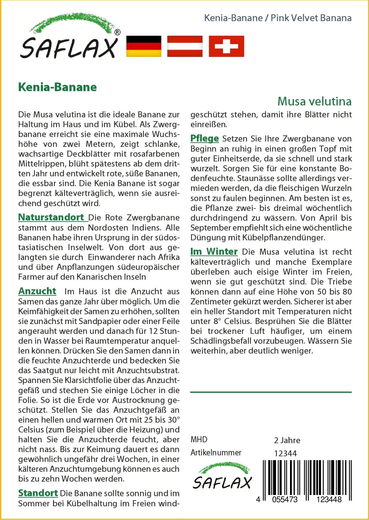 Saflax Kenia-Banane - 1 Pkg