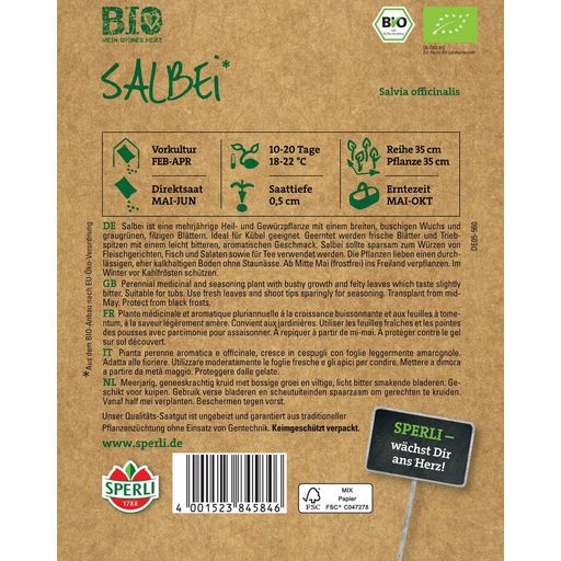 Sperli Ekologisk Salvia - 1 Paket