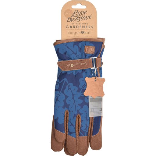 Burgon & Ball Gardening Gloves - Oak Leaf, Navy