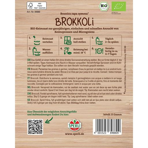 Sperli Biologische Kiemgroente Broccoli - 15 g