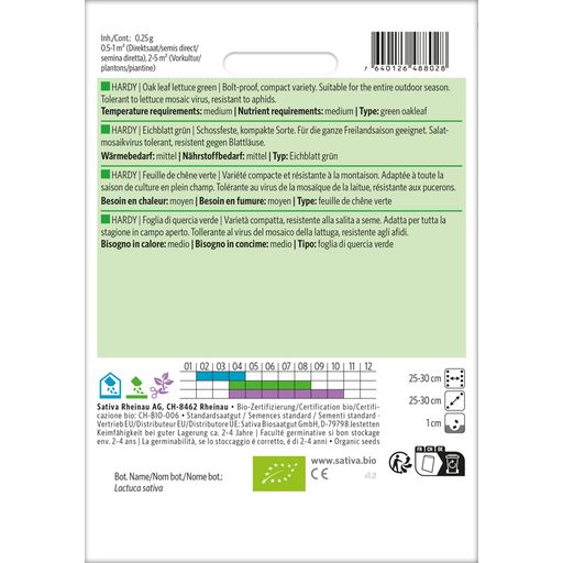 Sativa Foglia di Quercia Verde Bio - Hardy - 1 conf.