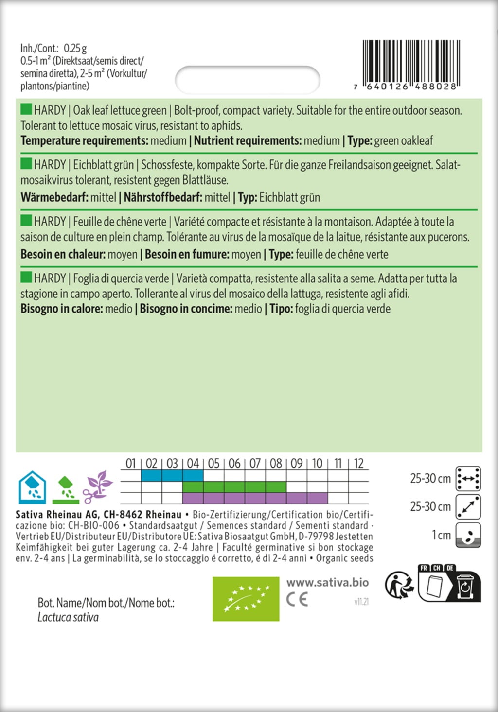Sativa Feuille de Chêne Verte Bio 
