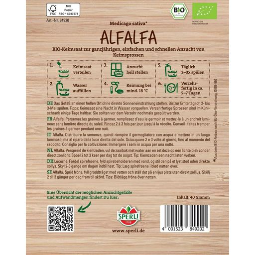 Sperli Ekologiska Groddar - Alfalfa - 1 Paket