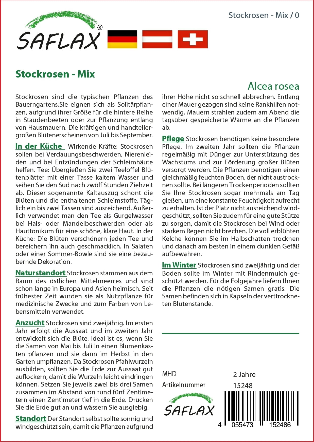 Saflax Stockrosen Mix - 1 Pkg