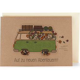 Floral Greeting Card "Off to new adventures"