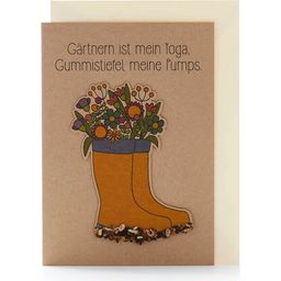 "Gärtnern ist mein Yoga" Floral Greeting Card
