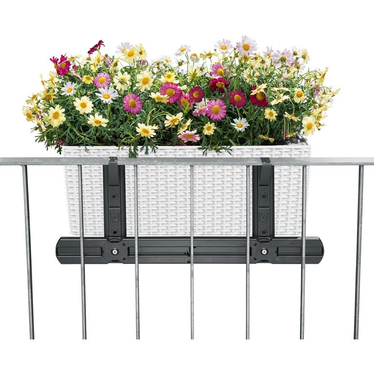 LECHUZA Balkonbak Balconera Cottage Kunststof All-in-One Set graniet 80