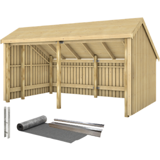 Multi Garden Shed 2 Modules Including Accessories - 1 Set