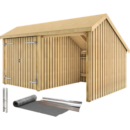 Multi Garden Shed, 2 Modules With Double Doors And Accessories - 1 Set