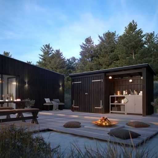 Nordic Multi Gartenhaus 2 Module mit Doppeltür inkl. Zubehör 4,7 m² - 1 Set