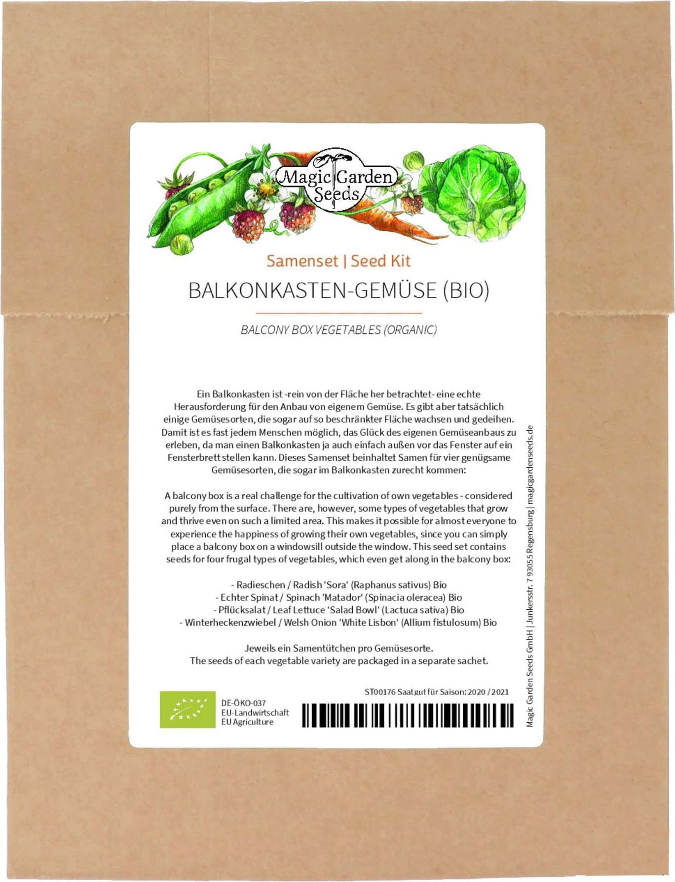 Légumes de Balcon Bio - Ensemble de Graines