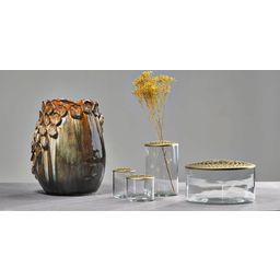 Villa Collection ELVA váza - Üvegből és sárgarézből - ⌀ 10 cm