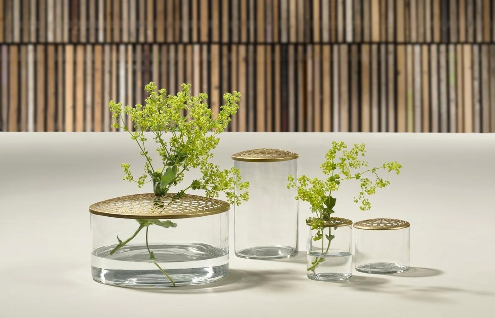 Villa Collection ELVA Vase, Glass & Brass - ⌀ 20.5 cm