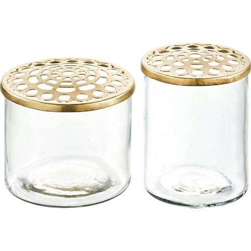 2-delni set vaz ELVA iz stekla in medenine - 1 set.