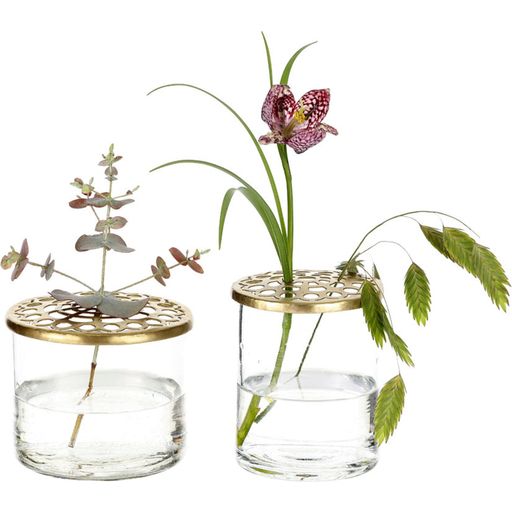 Villa Collection ELVA Vase Set, Glass & Brass - 1 Set