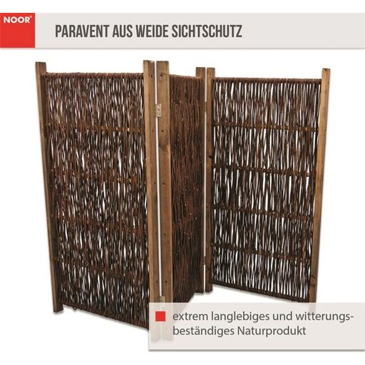 NOOR Weiden-Paravent/Sichtschutz - H 120 x B 180 cm 3-teilig