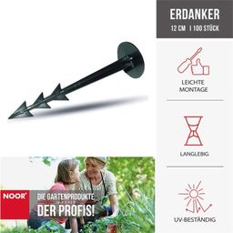 NOOR Erdanker für Bodenvlies - 12 cm / 100 Stk.