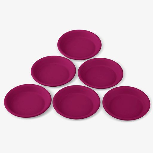 FAIR ZONE Natural Rubber Pot Coasters, 6 Pack - Dark Purple