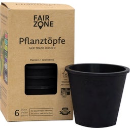 FAIR ZONE Natural Rubber Planter - 6 Pack - Black
