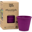 FAIR ZONE Kvetináč z prírodného kaučuku 6 ks - dark purple